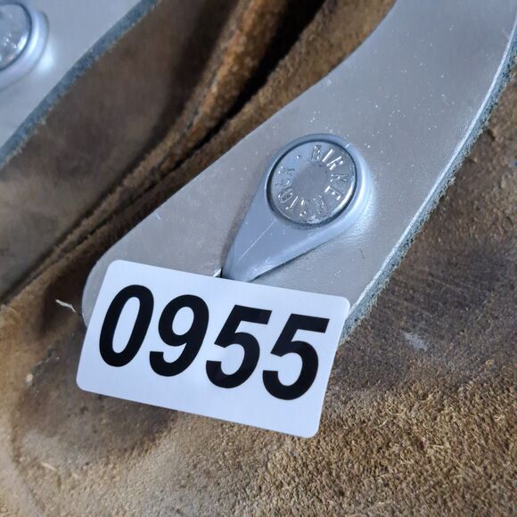 Birkenstock Gizeh Women 37 6 6.5 Silver Birko-Flor Thong Sandals Vegan Leather - Picture 11 of 11